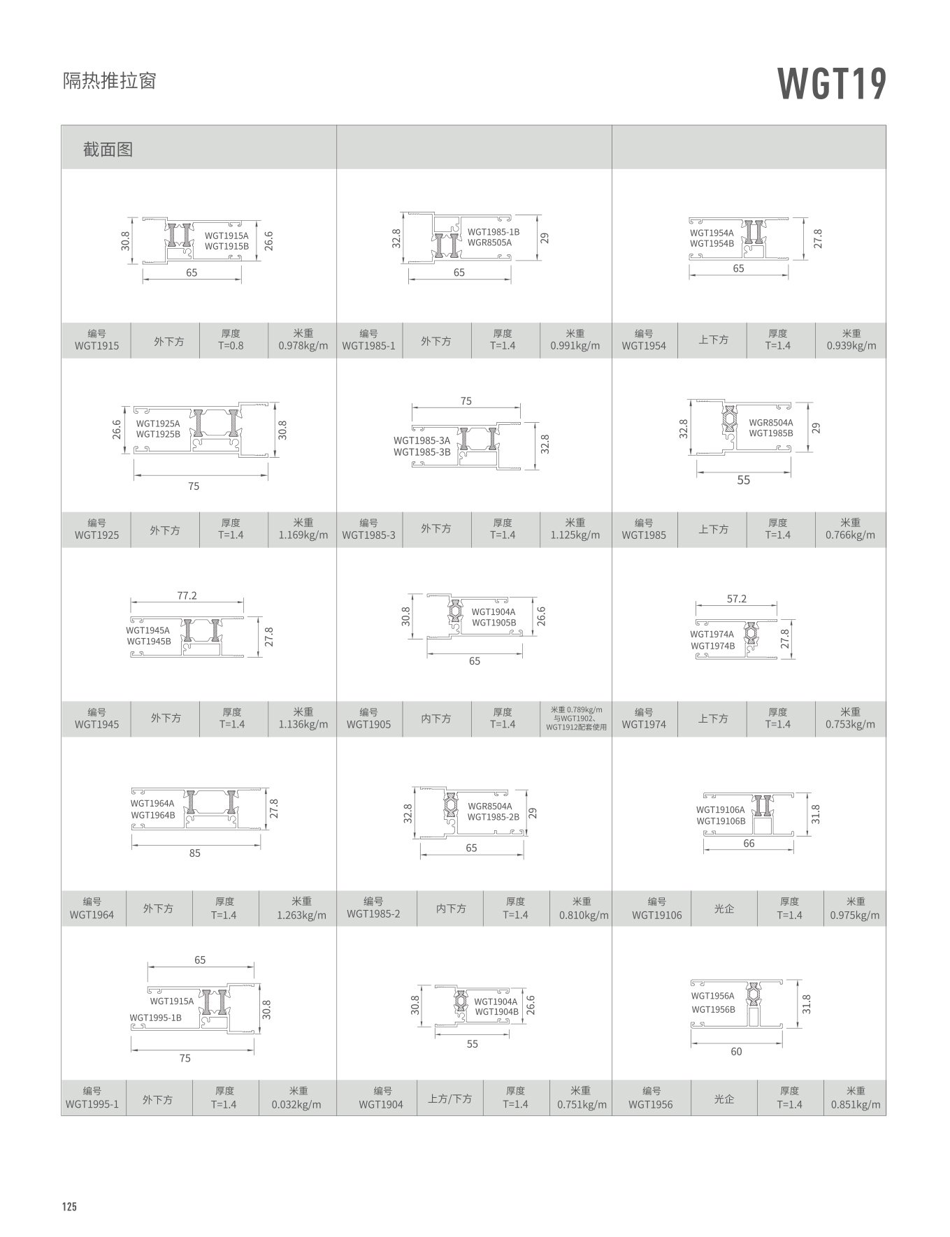 WGT19隔热推拉窗